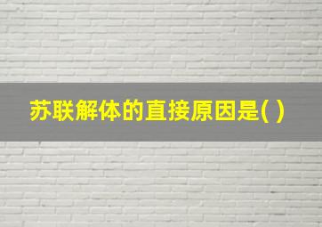 苏联解体的直接原因是( )